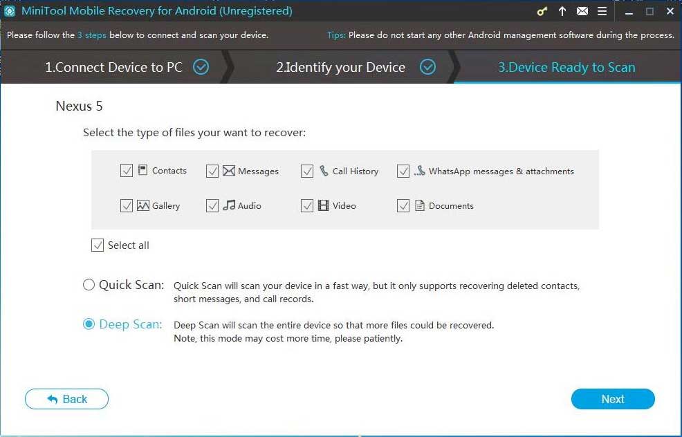 choose a proper scan method