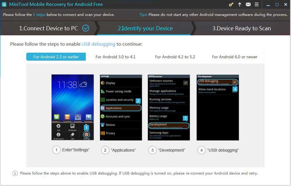 enable USB debug