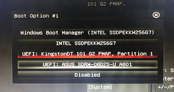 démarrer depuis une clé USB