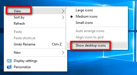 show desktop icons