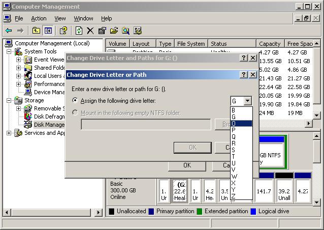 change drive letter