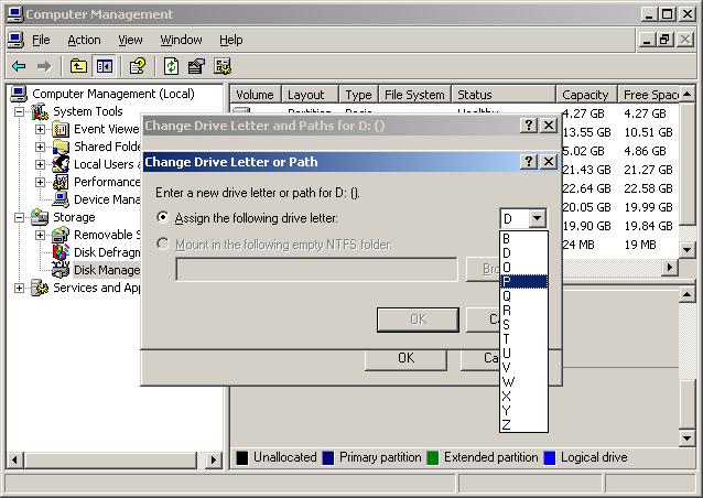 replace the drive letter
