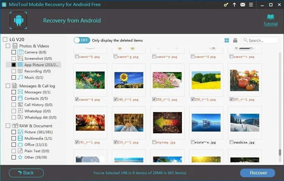select your needed files to save