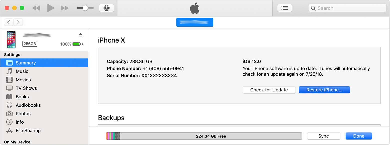 factory reset the iPhone