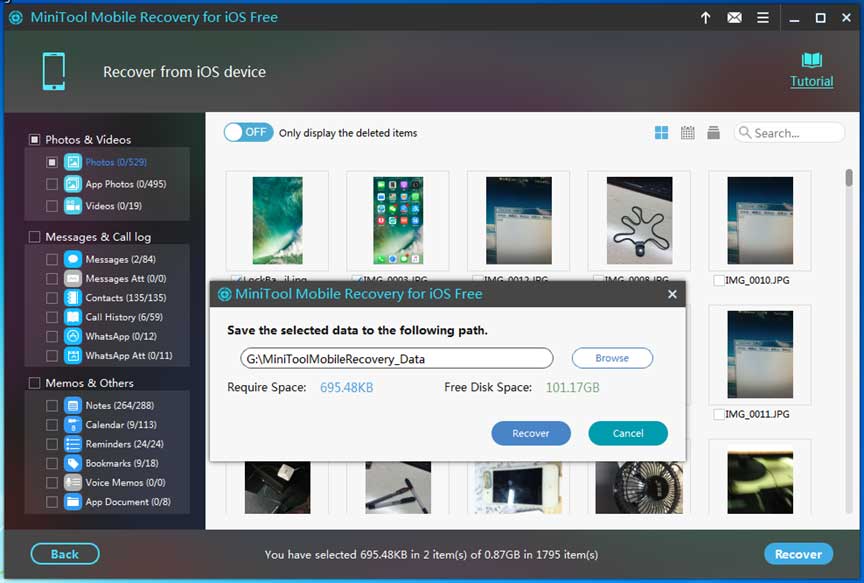 choose the button to save needed files