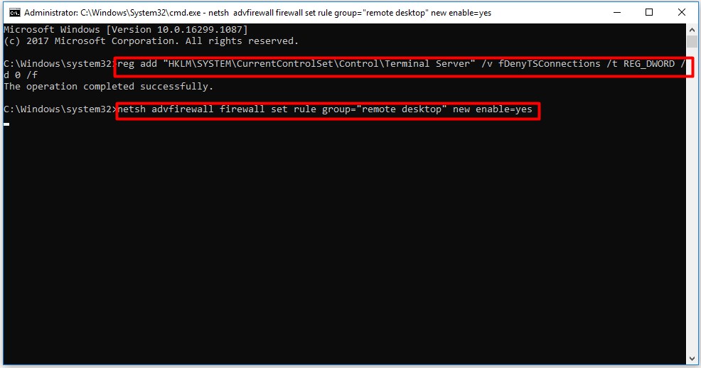 type and execute the command