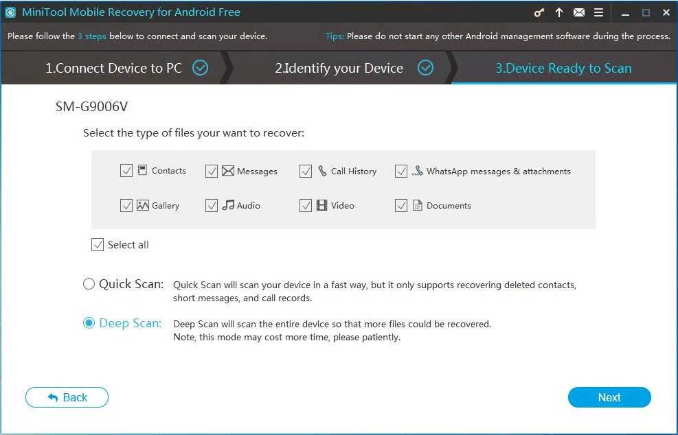 select Deep Scan
