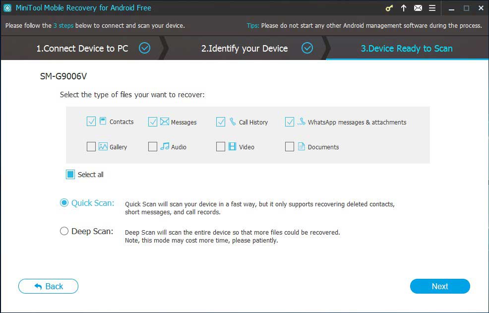 choose a scan method