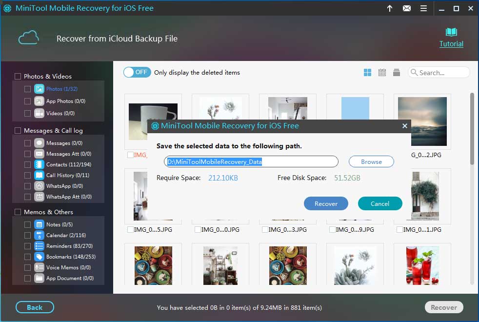 choose data storage path