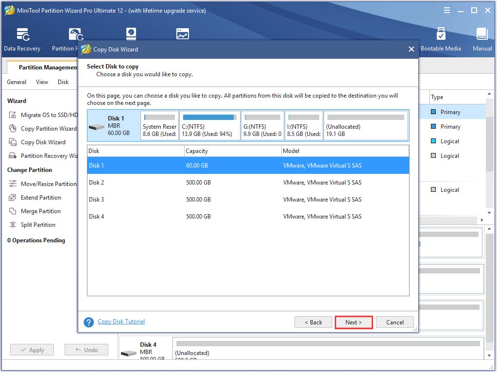 select the original HDD