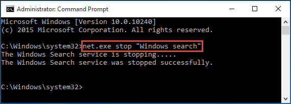 desativar temporariamente a Pesquisa do Windows