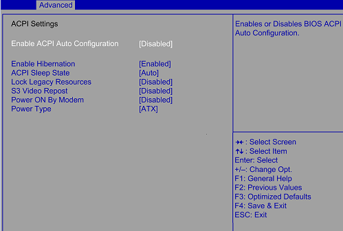 ACPI in BIOS