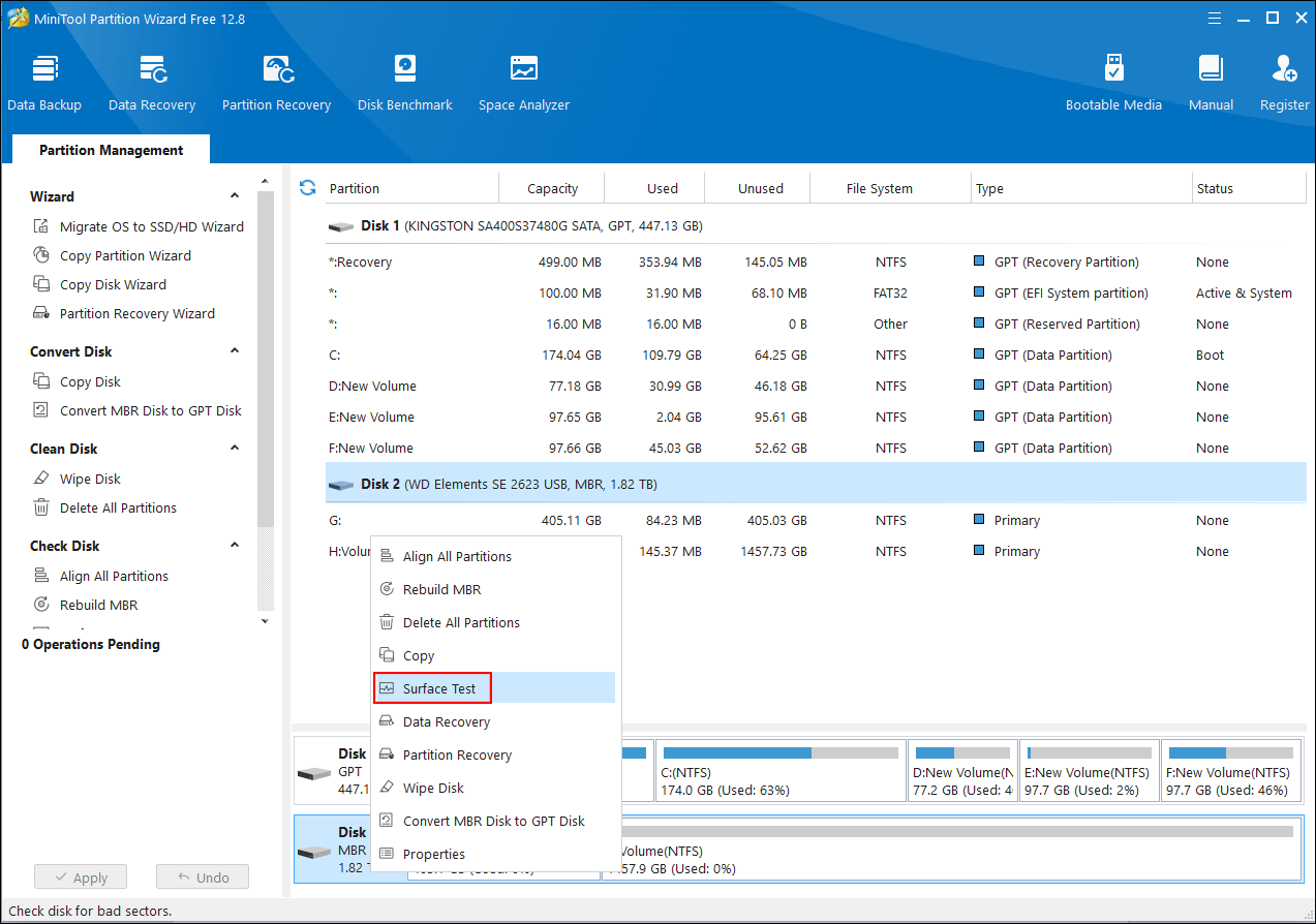 choose Surface Test