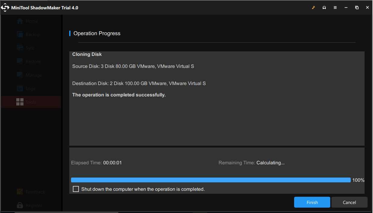 wait the process to be finished