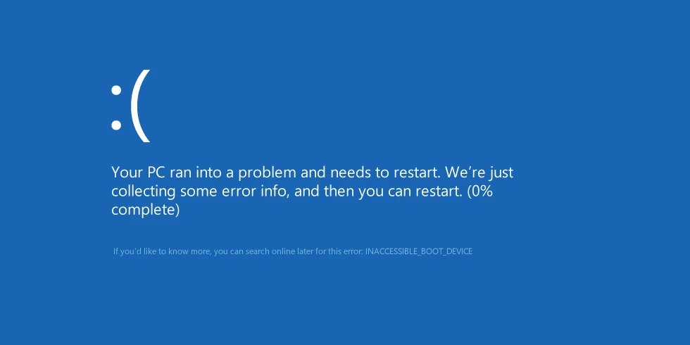 the blue screen of Windows 8/10