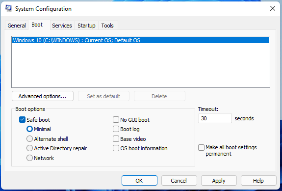 enable Safe boot in System Configuration