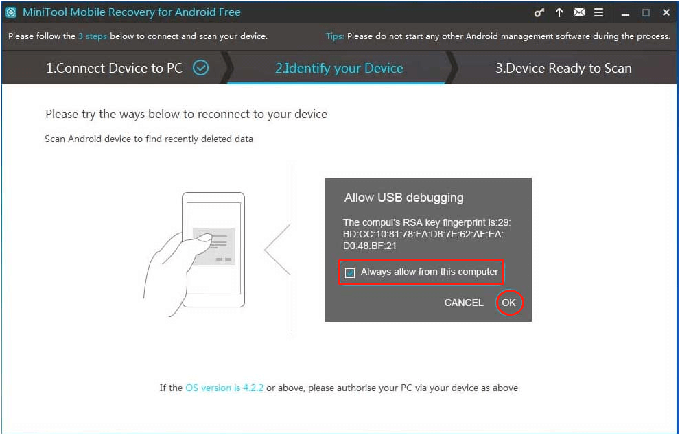 allow USB debugging