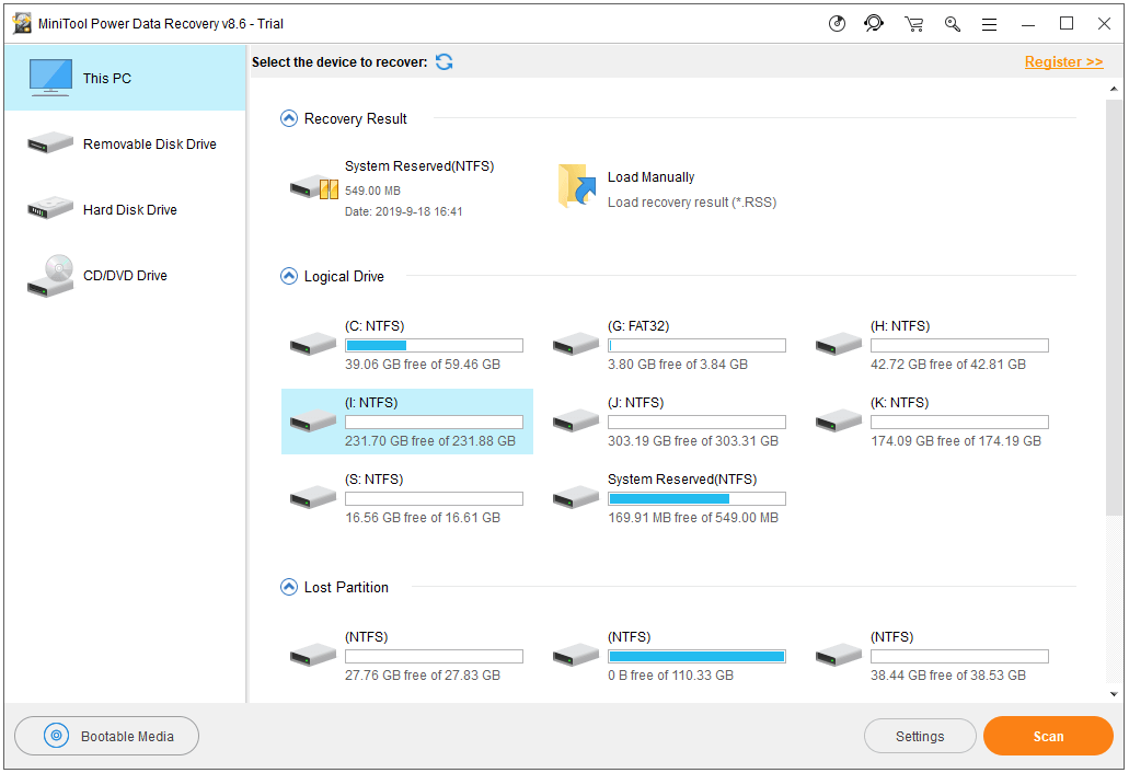 recuperar datos perdidos con MiniTool Power Data Recovery