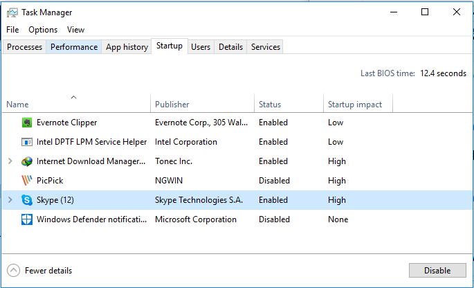 disable startup programs