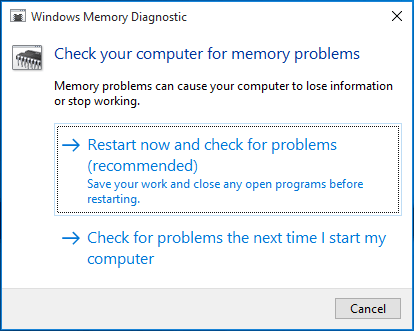 check for memory problems