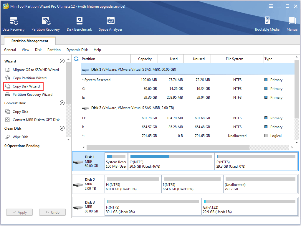 choose copy disk wizard