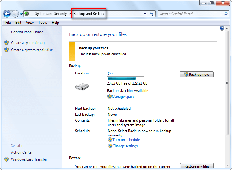Backup and Restore function