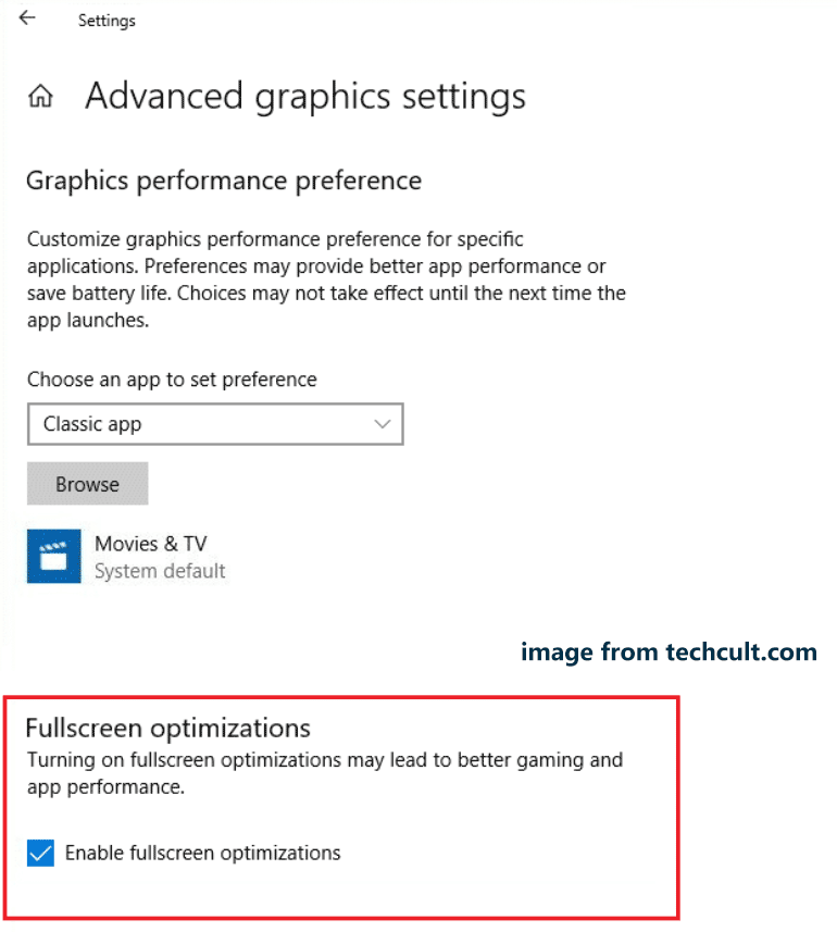 disable fullscreen optimizations in settings