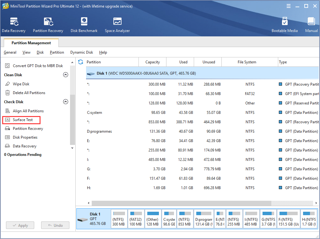 select Surface Test