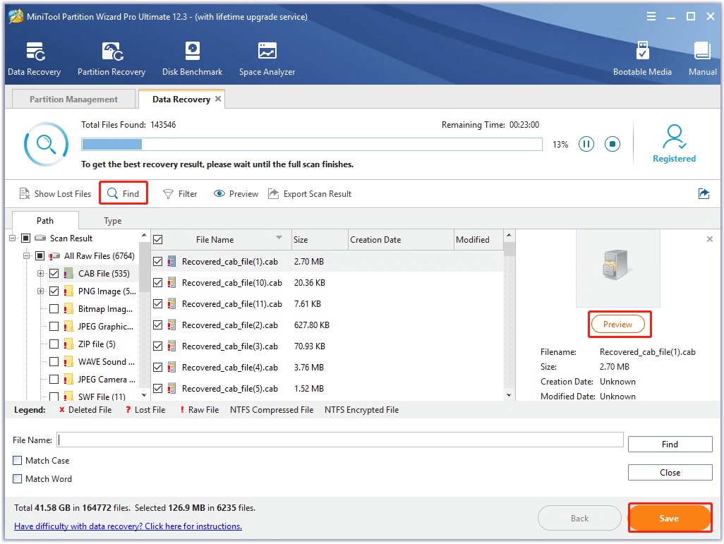 scan the lost videos using MiniTool Partition Wizard