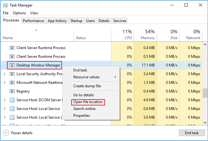 choose Open file location