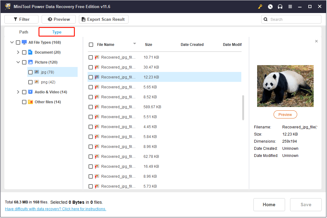 view files by file type