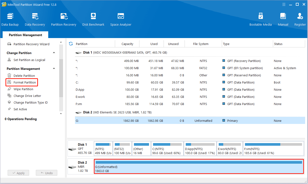 format the partition