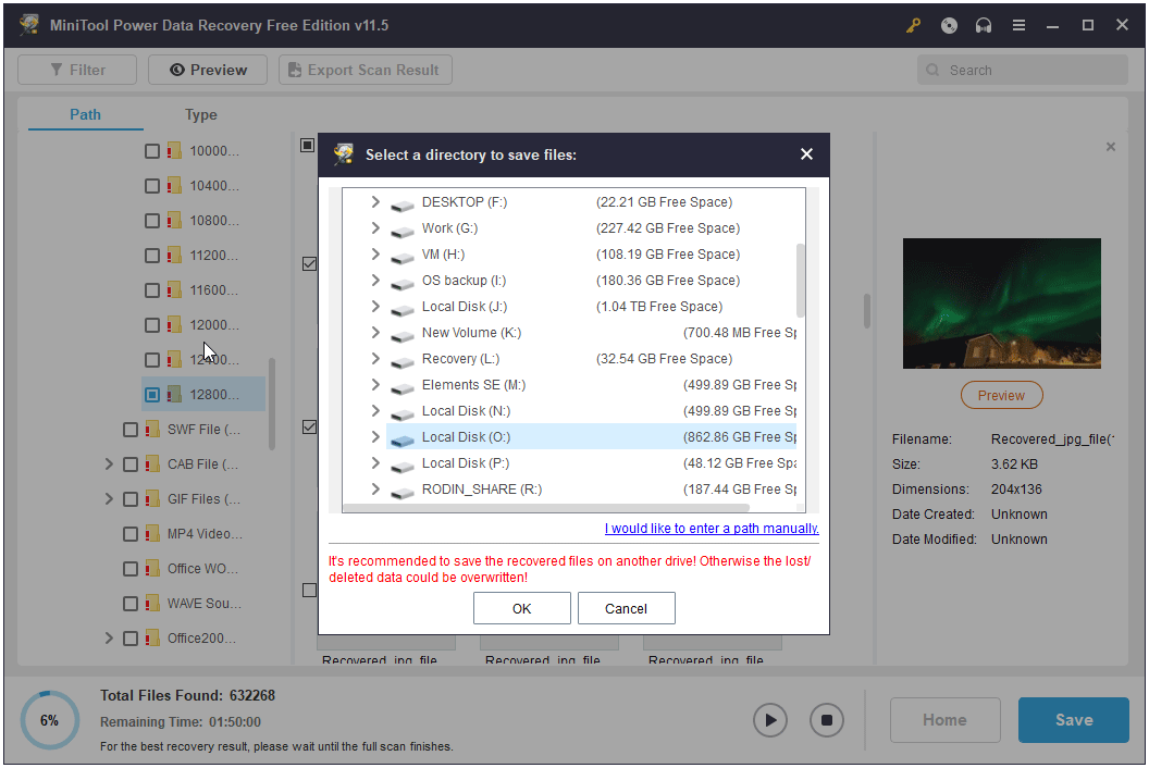 selected needed files and save to another location