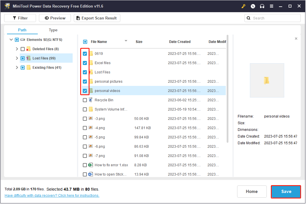 save needed files