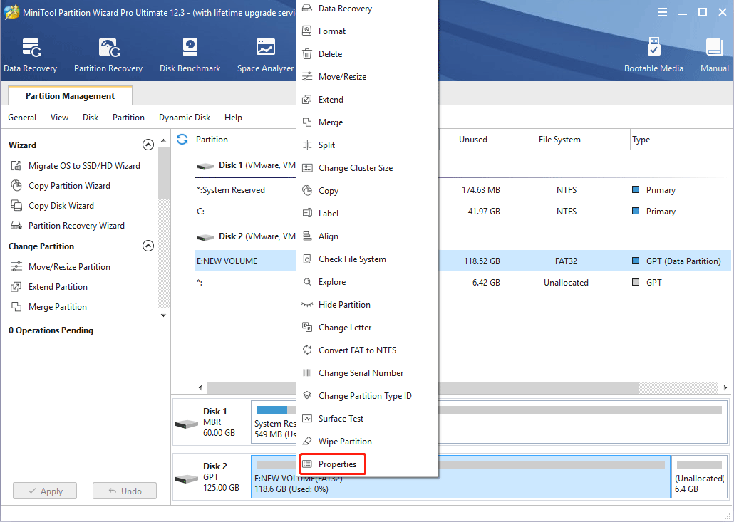 check partition properties