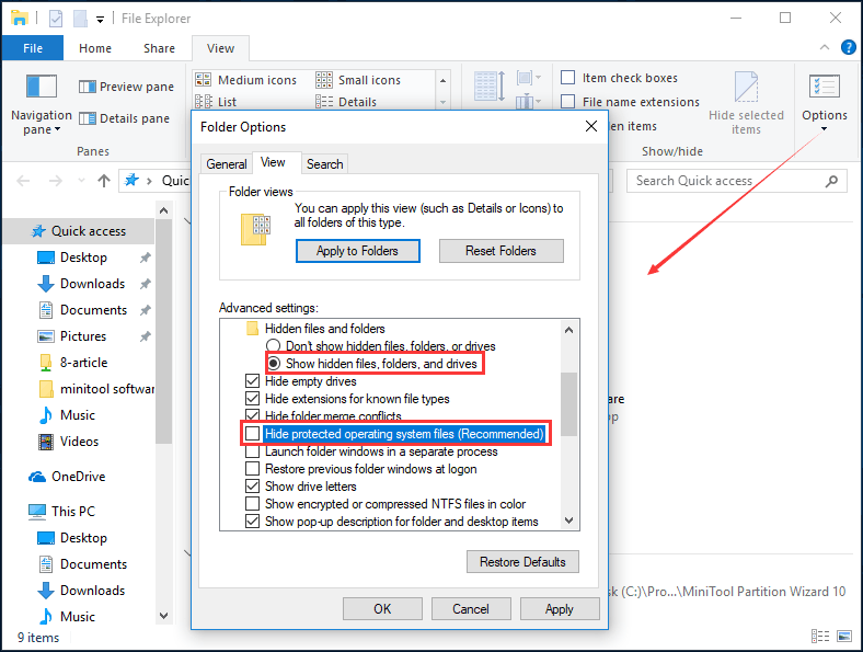 make all hidden files viewed