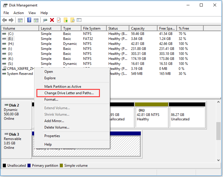change drive letter for the pen drive