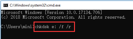 run windows chkdsk to fix drive errors