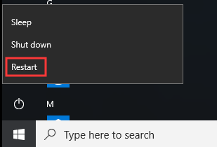 select Restart