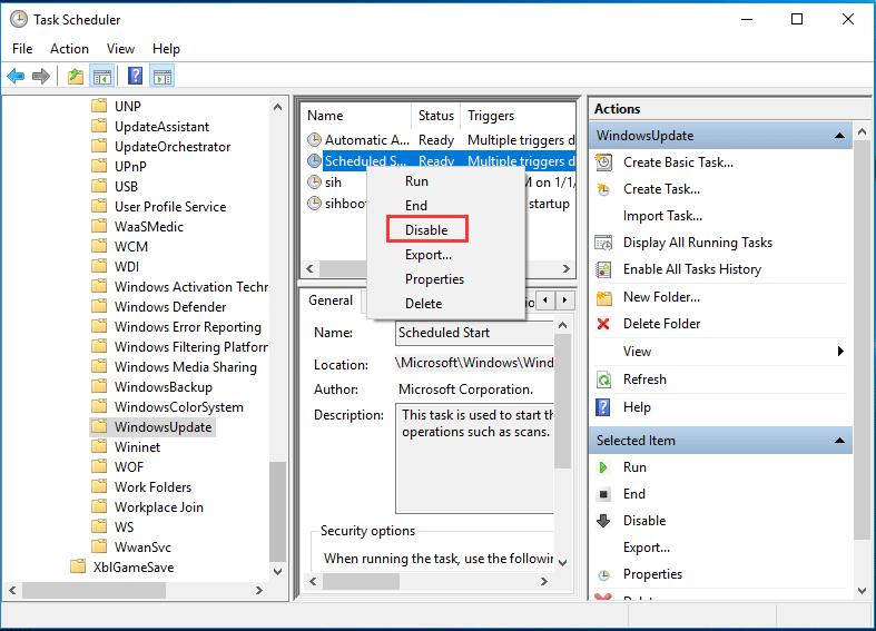 choose sih and click Disable to continue 