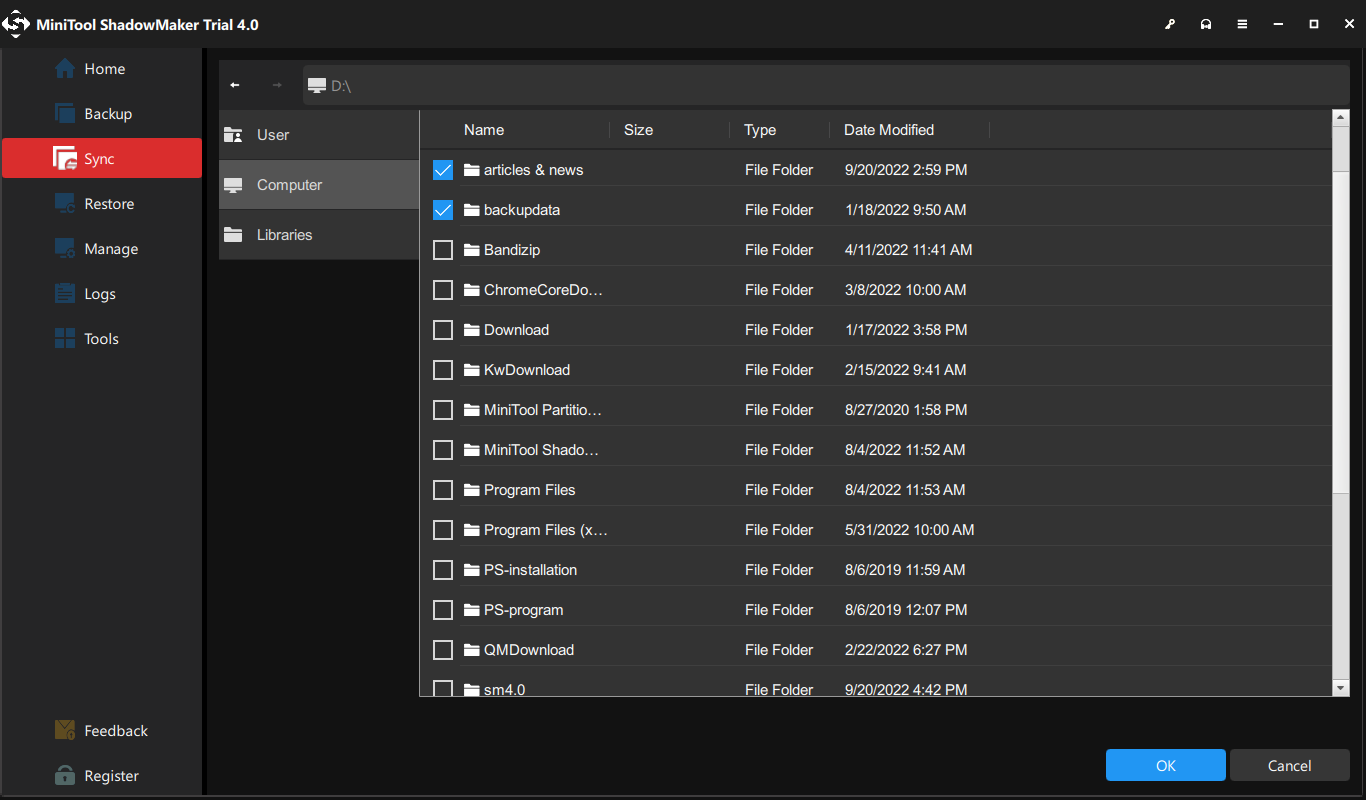 choose the file you want