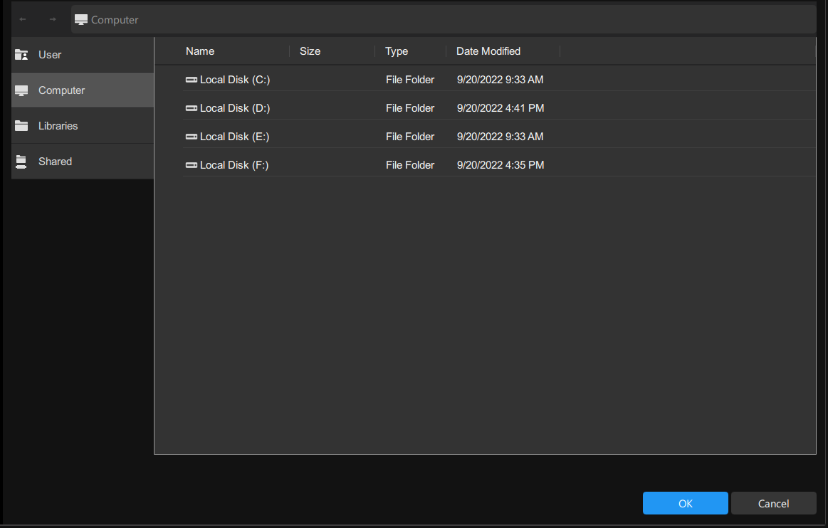 2. Computer In this tab, you can see all drives that Windows can detect. You can choose a partition on your internal drive, external drive or a removable USB flash drive to save the synchronized files. 