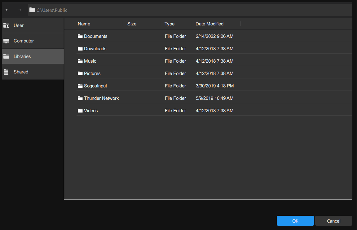 the libraries tab