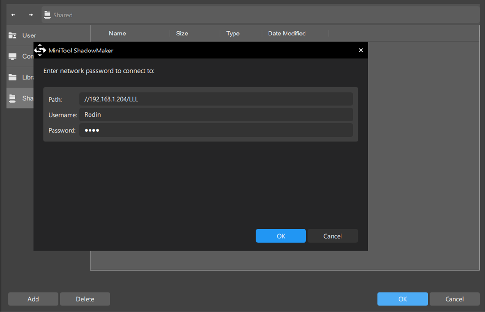type the IP
