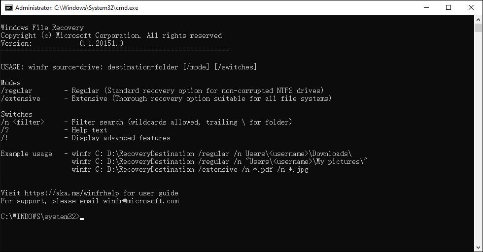 Windows File Recovery