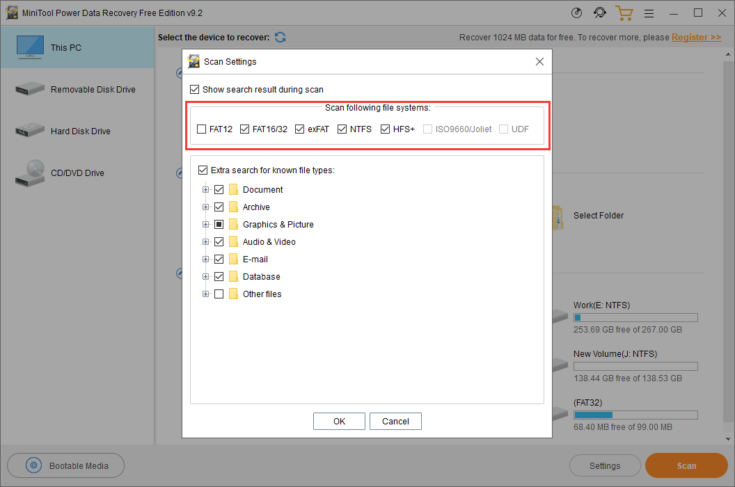 supported files systems