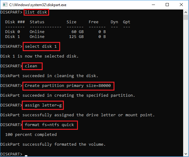 recréer des partitions avec des commandes