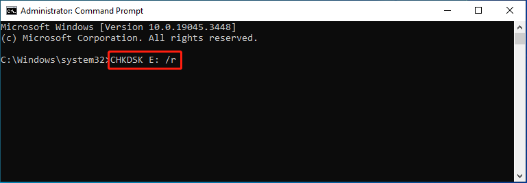 run the CHKDSK command