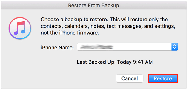 restore from backup