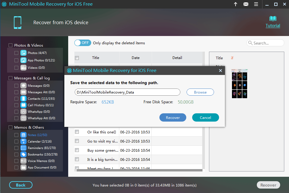 choose a location to save the selected files